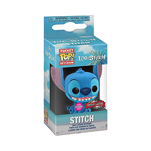 Funko Pocket Pop! Keychain - Lilo & Stitch: Stitch Flocked Exclusive Vinyl Schlüsselanhänger von Funko