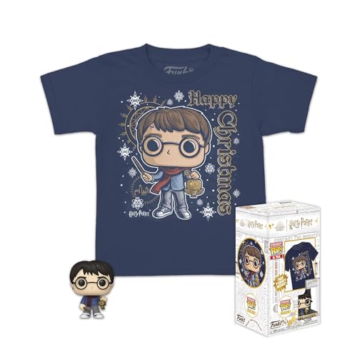 Funko Pocket Pop! & Tee: Harry Potter - Holiday Harry - Für Kinder - Medium - T-Shirt - Kleidung mit Vinyl-Minifigur Zum Sammeln - Geschenkidee - Spielzeug und Kurzärmeliges Top Für Erwachsene von Funko