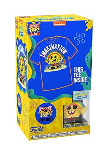 Funko Pocket Pop! & Tee: Spongebob Squarepants - SB mit Rainbow - Für Kinder - Small - (S) - T-Shirt - Kleidung mit Vinyl-Minifigur Zum Sammeln - Geschenkidee - Spielzeug und Kurzärmeliges Top Männer von Funko