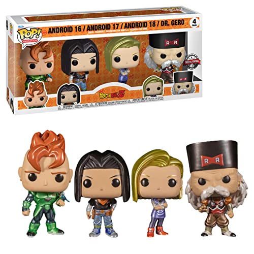 Funko Pop! Animation: Dragon Ball Z - Android 16-4PK - Vinyl-Sammelfigur - Geschenkidee - Offizielle Handelswaren - Spielzeug Für Kinder und Erwachsene - Anime Fans - Modellfigur Für Sammler von Funko