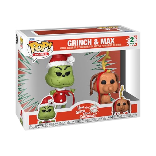 Funko Pop! Books: HTGSC - The Grinch mit Max 2PK - How The Grinch Stole Christmas - Vinyl-Sammelfigur - Geschenkidee - Offizielle Handelswaren - Spielzeug Für Kinder und Erwachsene - Movies Fans von Funko