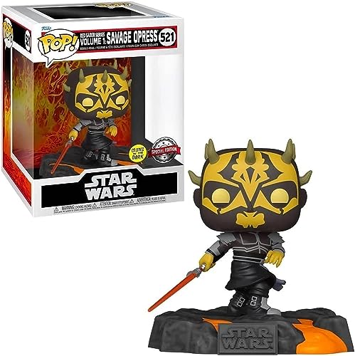 Funko Pop! Deluxe: Disney Star Wars Sith - Red Saber Series Vol.1 Savage Opress (Glows in The Dark) (Special Edition) #521 Bobble-Head Vinyl Figure von Funko