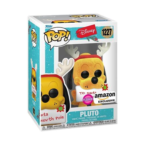 Funko Pop! Disney: Holiday - Pluto - Beflockt - Amazon-Exklusiv - Vinyl-Sammelfigur - Geschenkidee - Offizielle Handelswaren - Spielzeug Für Kinder und Erwachsene - Modellfigur Für Sammler von Funko