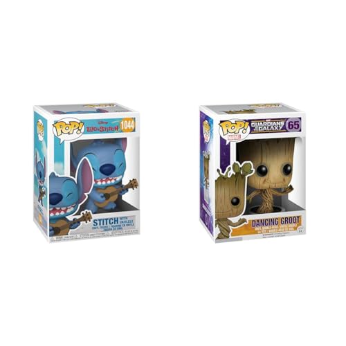 Funko Pop! Disney: Stitch mit Ukulele - Lilo and Stitch & Pop! Marvel: Guardians of The Galaxy - Dancing Groot - Vinyl-Sammelfigur von Funko