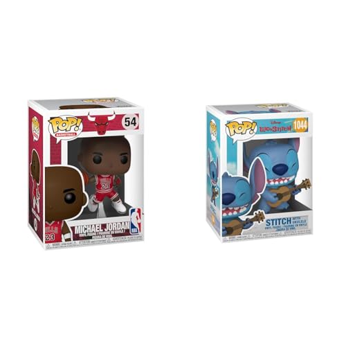 Funko Pop! Disney: Stitch mit Ukulele - Lilo and Stitch & Pop! NBA: Bulls - Michael Jordan - Vinyl-Sammelfigur - Geschenkidee von Funko