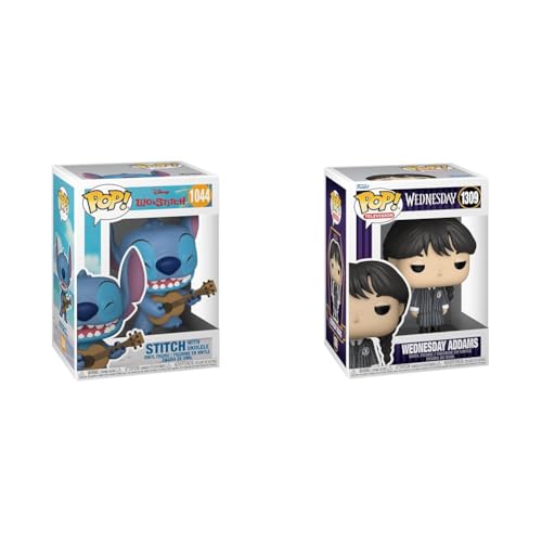 Funko Pop! Disney: Stitch mit Ukulele - Lilo and Stitch & Pop! TV: Wednesday Addams - Vinyl-Sammelfigur - Geschenkidee von Funko