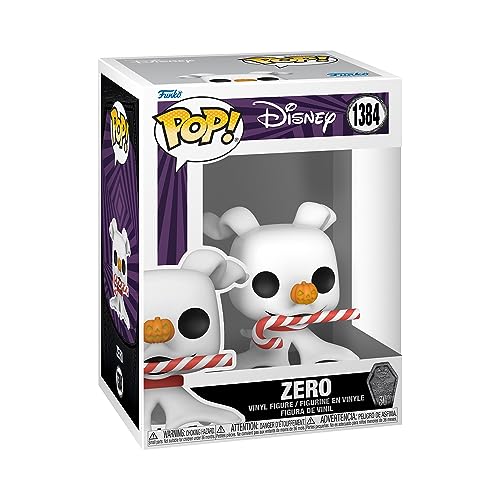 Funko Pop! Disney: The Night Before Christmas 30th - Zero mit Candycane - The Nightmare Before Christmas - Vinyl-Sammelfigur - Geschenkidee - Offizielle Handelswaren - Movies Fans von Funko