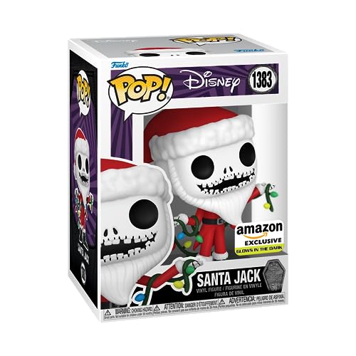 Funko Pop! Disney: The Nightmare Before Christmas 30th - Santa Jack Skellington - Leuchtet Im Dunkeln - Amazon-Exklusiv - Vinyl-Sammelfigur - Geschenkidee - Offizielle Handelswaren - Movies Fans von Funko