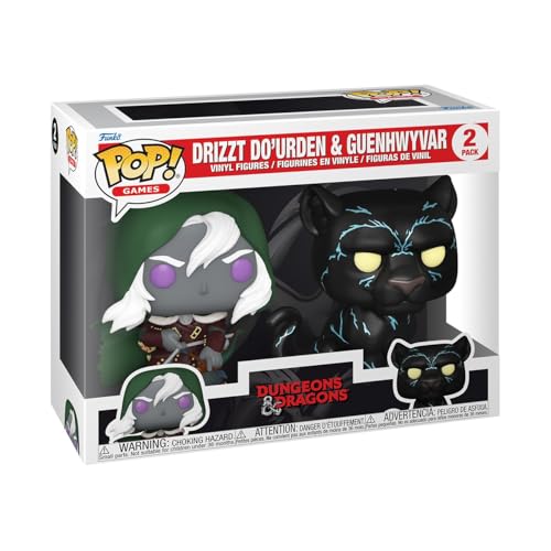 Funko Pop! Games: Dungeons & Dragons - Drizzt & Guenhwyvar 2 Pack - D&D - Vinyl-Sammelfigur - Geschenkidee - Offizielle Handelswaren - Spielzeug Für Kinder und Erwachsene - Games Fans von Funko