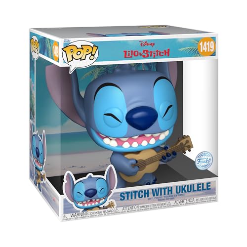 Funko Pop! Jumbo: Stitch - Avec UKELE - LILO ET Stitch - Figur de Vinyle à Collectionner - Spielzeug für Kinder und Erwachsene - Film Fans - Figur Modèle Pour Les CollectionNeurs et Affithage von Funko