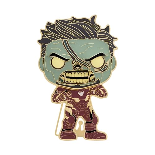 Funko Pop! Large Enamel Pin MARVEL: Marvel - Iron Man - What If - ZOMBIE TONY STARK - Marvel What If Emaille-Nadeln - Niedliche Brosche Zum Sammeln - Für Rucksäcke & Taschen - Geschenkidee von Funko