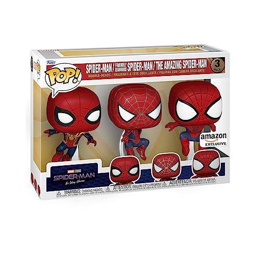 Funko Pop! Marvel: Spiderman No Way Home 2021 - Spider-Man - 3PK - Leaping SM - Amazon-Exklusiv - Vinyl-Sammelfigur - Geschenkidee - Offizielle Handelswaren - Spielzeug Für Kinder und Erwachsene von Funko