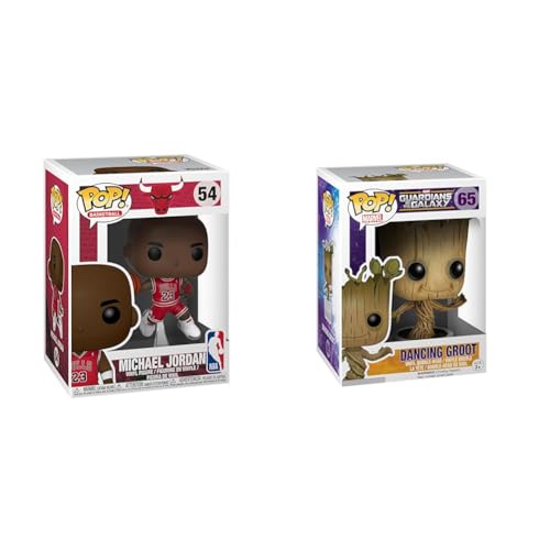 Funko Pop! NBA: Bulls - Michael Jordan - Vinyl-Sammelfigur & Pop! Marvel: Guardians of The Galaxy - Dancing Groot von Funko