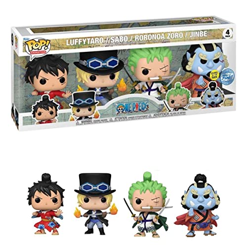 Funko Pop! Animation: One Piece - Monkey D. Luffy - 4 Packung - Leuchtet Im Dunkeln - Monkey D. Ruffy- Vinyl-Sammelfigur - Geschenkidee - Offizielle Handelswaren - Anime Fans von Funko