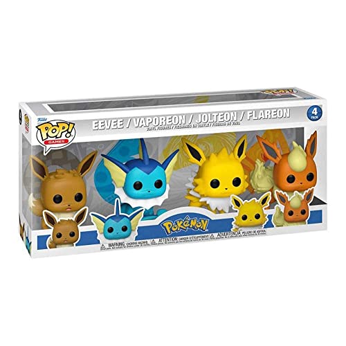 Funko Pop! Pokemon – Ultimate 4-Pack Eevee, Vaporeon, Jolteon, Flareon, Mehrfarbig von Funko