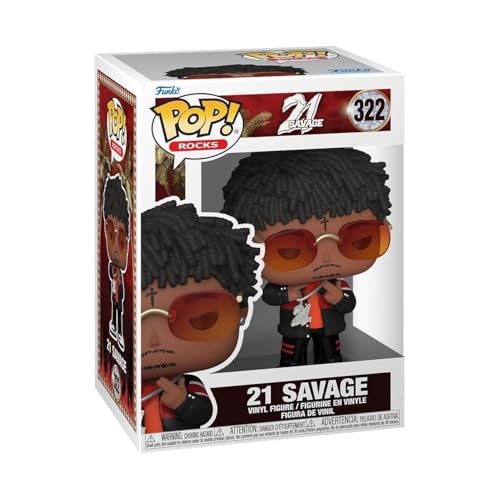 Funko Pop! Rocks: 21 Savage - Vinyl-Sammelfigur - Geschenkidee - Offizielle Handelswaren - Spielzeug Für Kinder und Erwachsene - Music Fans - Modellfigur Für Sammler und Display von Funko