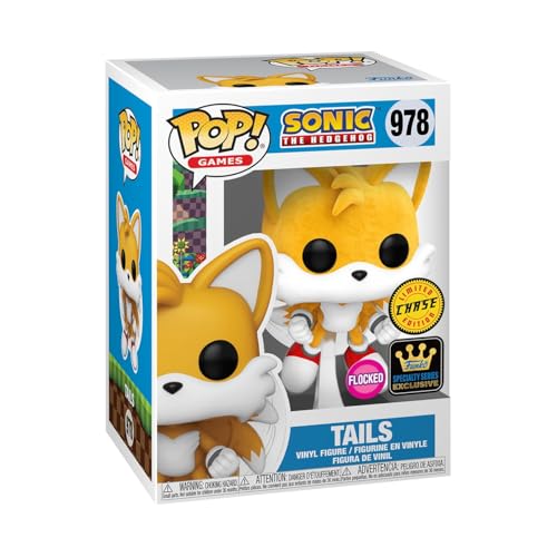 Funko Pop! Sonic The Hedgehog - Tails Flying Chase Figur - Specialty Series Flocked Chase Figur von Funko