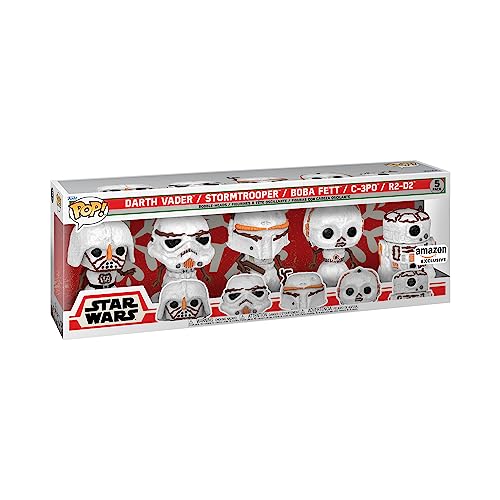 Funko Pop! Star Wars: Holiday - Darth Vader, Stormtrooper, Boba-Fett, C-3PO, R2-D2 Snowmen - 5 Packung - Amazon-Exklusiv - Vinyl-Sammelfigur - Geschenkidee - Offizielle Handelswaren Funko Pop! Star Wars: Holiday - Darth Vader, Stormtrooper, Boba-Fett, C-3PO, R2-D2 Snowmen - 5 Packung - Amazon-Exklusiv - Vinyl-Sammelfigur - Geschenkidee - Offizielle Handelswaren von Funko