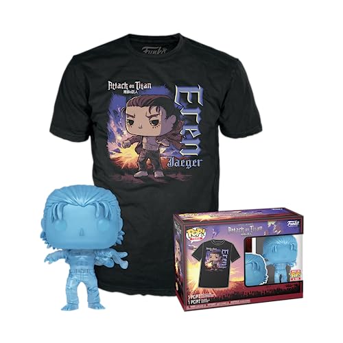 Funko Pop! & Tee: AOT - Eren Yaeger mit Marks - Extra Large - (XL) - Attack On Titan - T-Shirt - Kleidung mit Vinyl-Sammelfigur - Geschenkidee - Spielzeug und Kurzärmeliges Top Für Erwachsene Männer von Funko