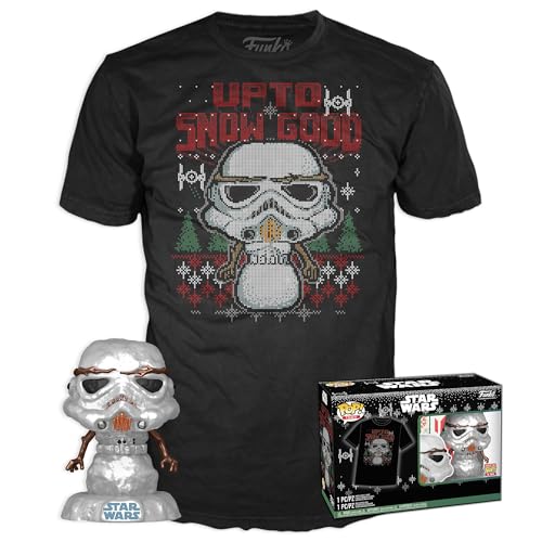 Funko Pop! & Tee: Star Wars - Holiday Stormtrooper - Metallisch - Small - (S) - Sturmtruppler - T-Shirt - Kleidung mit Vinyl-Sammelfigur - Geschenkidee - Spielzeug und Kurzärmeliges Top Männer von Funko