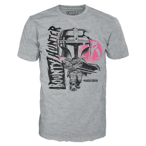 Funko Boxed Tee: The Mandalorian - Mando - Large - (L) - Star Wars Mandalorian - T-Shirt - Kleidung - Geschenkidee - Kurzärmeliges Top Für Erwachsene Männer und Frauen - Offizielle Handelswaren von Funko