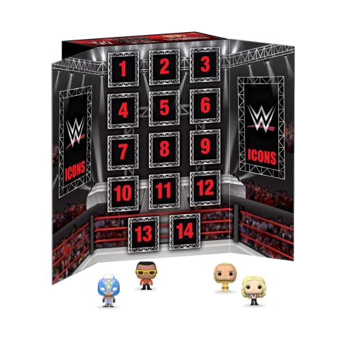 Funko Countdown Calendar: WWE - 2023 14 Days - Featuring Hulk Hogan™, Chyna™, Jerry Lawler®, Bret Hart and More - Adventskalender - 13 Tage Voller Überraschungen - Vinyl-Minifigur Zum Sammelns von Funko