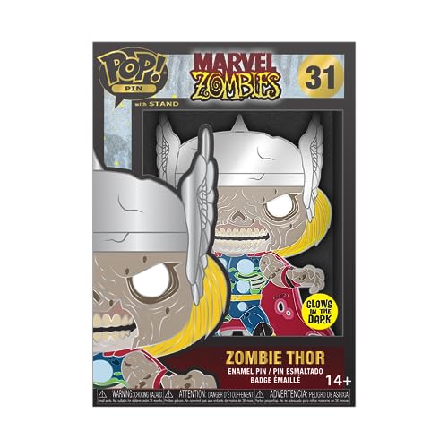 Loungefly Large Enamel Enamel Pin Marvel: Zombie Thor - Thor - Marvel Zombies Emaille-Nadeln - Niedliche Brosche Zum Sammeln - Für Rucksäcke & Taschen - Geschenkidee - Offizielle Handelswaren von Funko