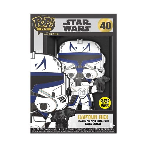 Funko Large Enamel Pin STAR WARS: CLONE WARS - Captain Rex - CAPTAIN REX Emaille-Nadeln - Niedliche Brosche Zum Sammeln - Für Rucksäcke & Taschen - Geschenkidee - Offizielle Handelswaren von Loungefly