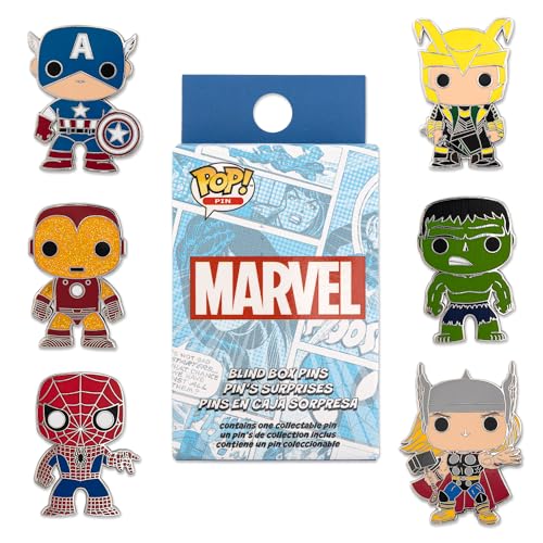 Loungefly Marvel POP! Enamel Pin - 1 of 12 to Collect - Styles Vary - Avengers - Blind Box - Emaille-Nadeln - Niedliche Brosche Zum Sammeln - Für Rucksäcke & Taschen - GeschenkideeFans von Funko