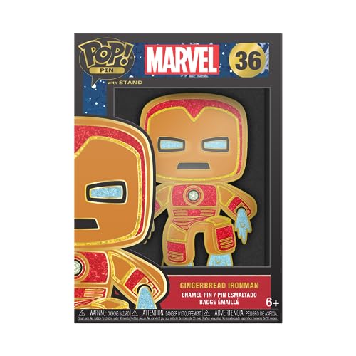 Loungefly POP! Large Enamel Enamel Pin MARVEL: GINGERBREAD - Iron Man - IRON MAN - Marvel Comics Emaille-Nadeln - Niedliche Brosche Zum Sammeln - Für Rucksäcke & Taschen - Geschenkidee von Funko