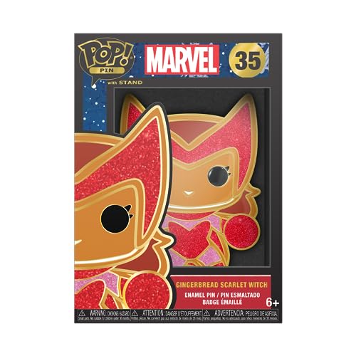 Funko Pop! Large Enamel Pin MARVEL: GINGERBREAD - Scarlet Witch - SCARLETT - Marvel Comics Emaille-Nadeln - Niedliche Brosche Zum Sammeln - Für Rucksäcke & Taschen - Geschenkidee von Funko