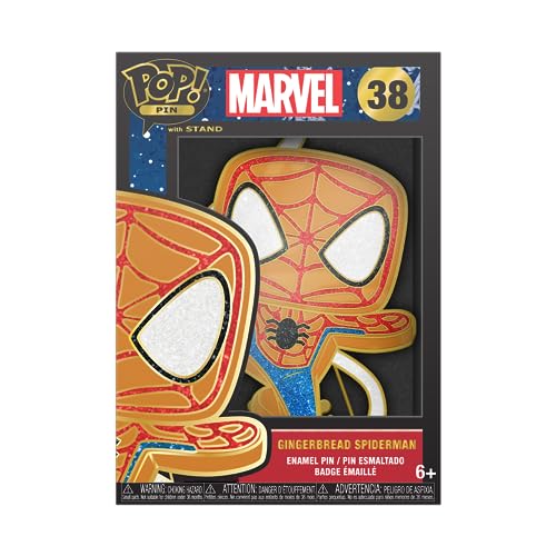 Loungefly POP! Large Enamel Enamel Pin MARVEL: GINGERBREAD - Spider-Man - SPIDERMAN Large Enamel Enamel Pin - Marvel Comics Emaille-Nadeln - Niedliche Brosche Zum Sammeln - Für Rucksäcke & Taschen von Funko