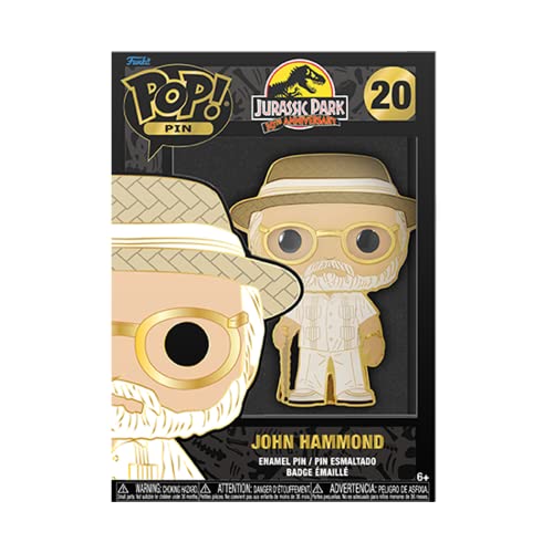 Funko Pop! Large Enamel Pin MOVIES: JURASSIC PARK - John Hammond Emaille-Nadeln - Niedliche Brosche Zum Sammeln - Für Rucksäcke & Taschen - Geschenkidee - Offizielle Handelswaren von Funko