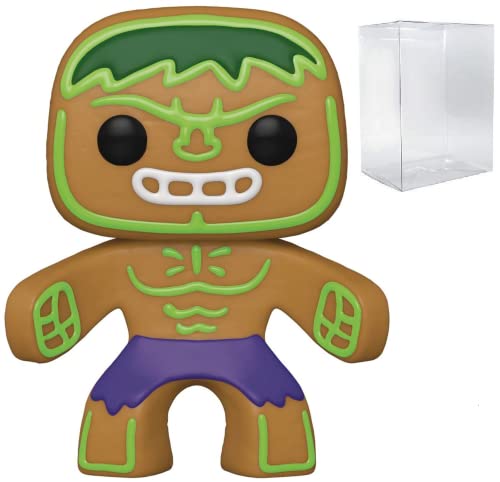 POP Marvel: Holiday – Gingerbread Hulk Funko Vinyl-Figur (gebündelt mit kompatibler Box-Schutzhülle), mehrfarbig, 9,5 cm von Funko