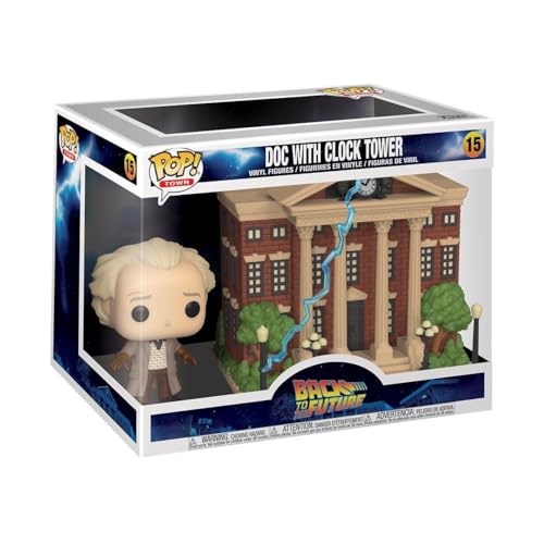 Funko Pop! Town: BTTF - Dr. Emmett Brown - Doc mit Clock Tower - Back to The Future - Vinyl-Sammelfigur - Geschenkidee - Offizielle Handelswaren - Spielzeug Für Kinder und Erwachsene von Funko