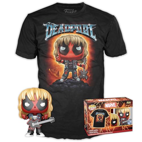 Funko Pop! & Tee: Deadpool - Heavy Metal - L - T-Shirt - Kleidung mit Vinyl-Sammelfigur - Geschenkidee - Spielzeug und Kurzärmeliges Top Für Erwachsene Männer und Frauen - Offizielle Handelswaren von Funko