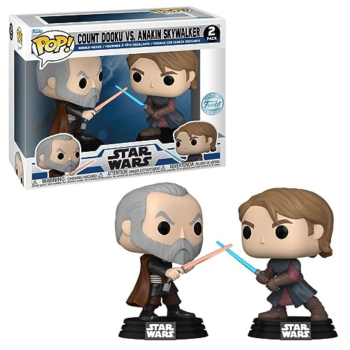 Funko POP! Vinyl: Star Wars: Clone Wars - Anakin V Dooku 2 Packung - Vinyl-Sammelfigur - Geschenkidee - Offizielle Handelswaren - Spielzeug Für Kinder und Erwachsene - TV Fans von Funko