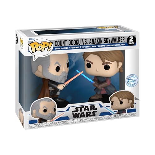 Funko POP! Vinyl: Star Wars: Clone Wars - Anakin V Dooku 2 Packung - Vinyl-Sammelfigur - Geschenkidee - Offizielle Handelswaren - Spielzeug Für Kinder und Erwachsene - TV Fans von Funko