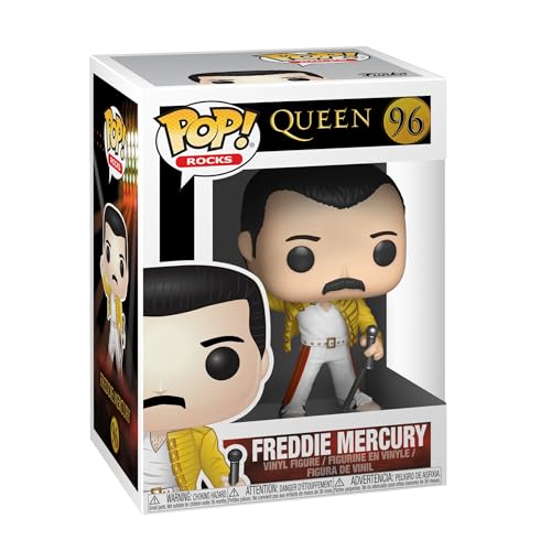 Funko Pop! Rocks: Queen-Freddie Mercury Wembley 1986 - Vinyl-Sammelfigur - Geschenkidee - Offizielle Handelswaren - Spielzeug Für Kinder und Erwachsene - Music Fans - Modellfigur Für Sammler von Funko