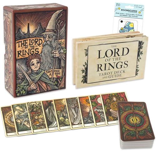 Tarotkarten-Geschenk-Set "Herr der Ringe", Set mit Tarot-Deck und Ratgeber sowie Handy-Aufklebern, Herr der Ringe Geschenke für Frauen, Männer von Funko