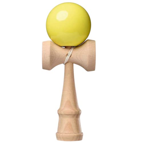 Funky Planet Kendama Original - Holzspielzeug Mit Schnur Und Ball - Ball Geschicklichkeitsspiel - Traditionelle Japanische Spiele - Koordination Und Reflexion Entwickeln (Gelb) von Funky Planet