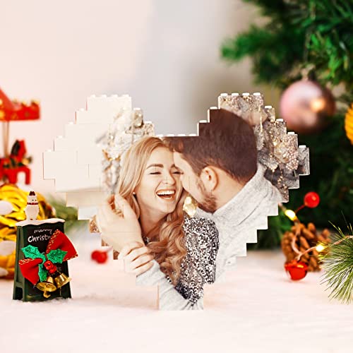 Personalisierte Bausteine mit Foto Puzzle mit Bild Herz Quadrat Geformt Bausteine Sich Selbst Gestalten Benutzerdefiniertes Bild Geschenke Weihnachten Geburtstag für Paare Erwachsene und Kinder von Funmii