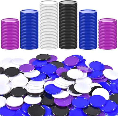 Funmo 400 Stücke,Kunststoff Pokerchips, Mini Pfandmarken Chips Spielsteine,Kunststoff Lernzähler, Kleine Lernzähler, Zählen Lernen Mathe Kinder Belohnung, 4 Farbe, 25mm von Funmo