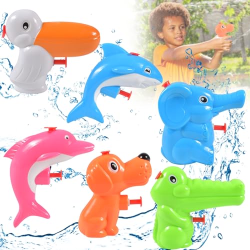 Funmo 6Pcs Wasserpistole für Kinder,Wasserpistole Klein,Interaktives und leidenschaftliches Spielzeug das perfekte Spielzeug für Sport,Pools, Strände und Wasserschlachten im Freien von Funmo