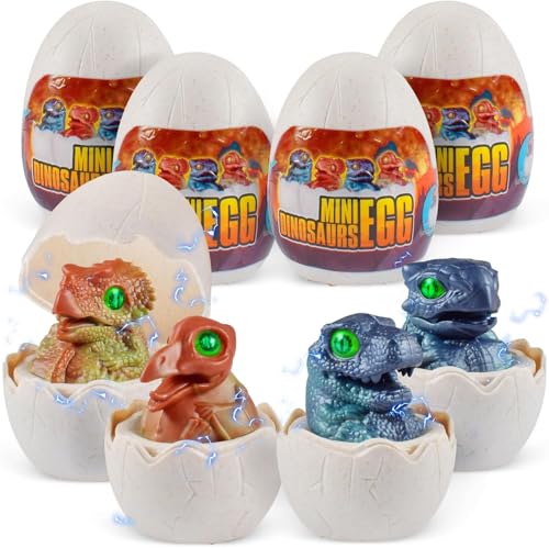 Funmo Kreatives Ostergeschenk, 4 Dinosaurier-Eier mit Sound und Licht Dinosaurier, Ostereier für Kinder 4-6+ Jahre von Funmo