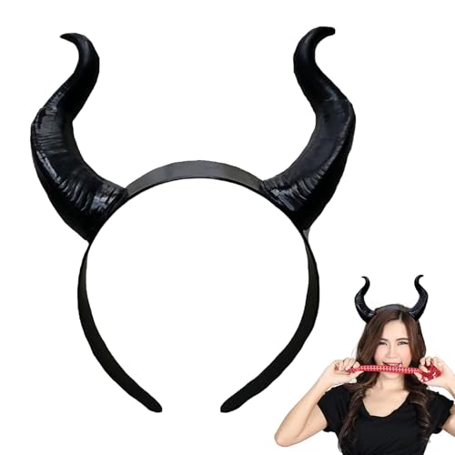Funmo Kuhhorn-Kopfschmuck für Halloween und Kostüm-Party - Dämonen-Haarband, Einfarbig, Einfach, Schwarz, Lustig - ACDC Hörner Funmo Kuhhorn-Kopfschmuck für Halloween und Kostüm-Party - Dämonen-Haarband, Einfarbig, Einfach, Schwarz, Lustig - ACDC Hörner von Funmo