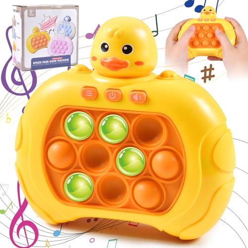 Funmo Pop Elektronisches Spiel,Quick Push Pop it Spiel,Bubble Sensory Fidget Toy für Jungen, Mädchen und Heranwachsende ab 3 Jahren,Lernspielkonsole für die Frühe Kindheit, Enten von Funmo