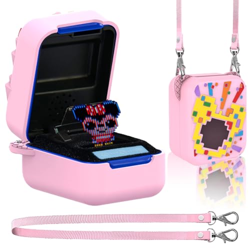 Funmo Silikon Abdeckung Fall für Bitzee Interaktives Spielzeug, Schutzhülle aus Weichem Silikon, Silikon Schutz Tasche für Bitzee Digital Pet Interaktives Spielzeug, mit Lanyard(rosa) von Funmo