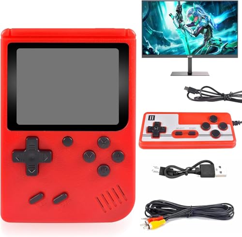 Handheld Spielkonsole, 3-Zoll-LCD-Bildschirm, Handheld Game Console, Unterstützung für Zwei-Spieler-Spiele, Retro Handheld Konsole mit 400 Klassischen Spielen, für Kinder Erwachsene von Funmo