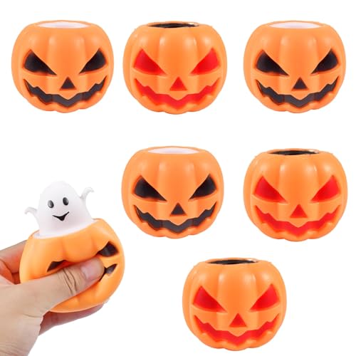 Jouet de répète à Pression de Citrouille d'halloween, 6 Pièces Panier Cadeaux Pour Citrouille Presser Sensoriel Citrouille Adorable Pression Enfants Stress Bureau Citrouille Relief Jouet von Funmo